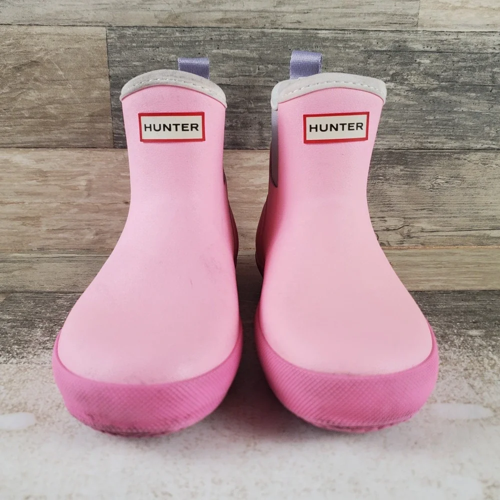 Hunter Finley Toddler Rain Boots Sz 13 M Bright Pink Purple Waterproof Pull On